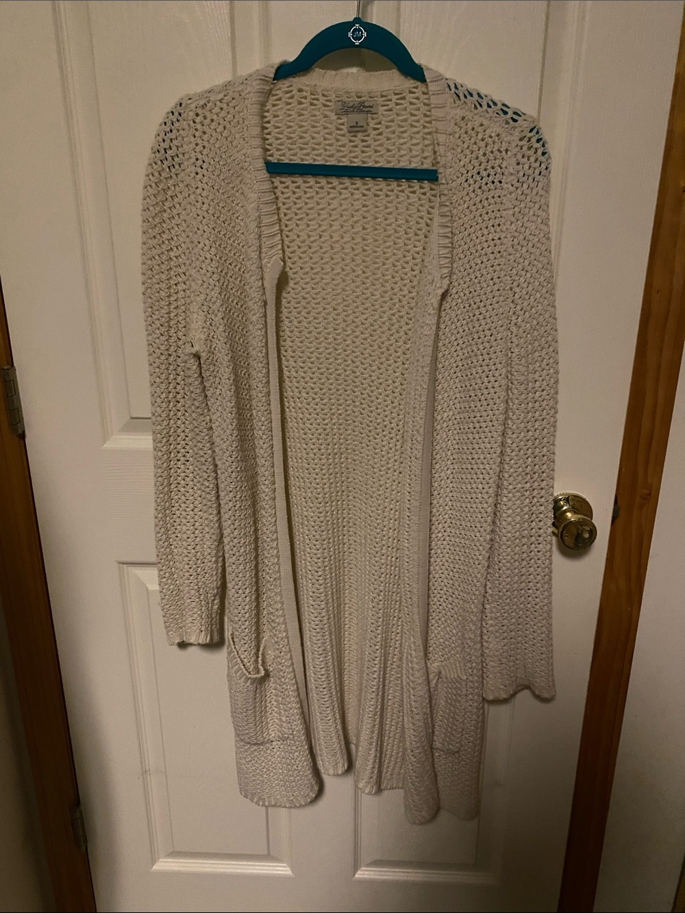 Lucky Brand Cream Open-Front Knit Cardigan